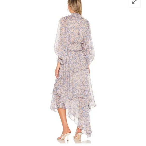 Revolve Elliatt $325 Astrid Smocked Waist Maxi Dress Periwinkle Turtleneck - Picture 3 of 7